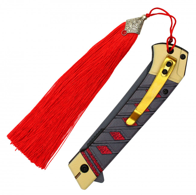 🩸 Crimson Edge Katana-Style Pocket Knife | 8.25" Fantasy Folder