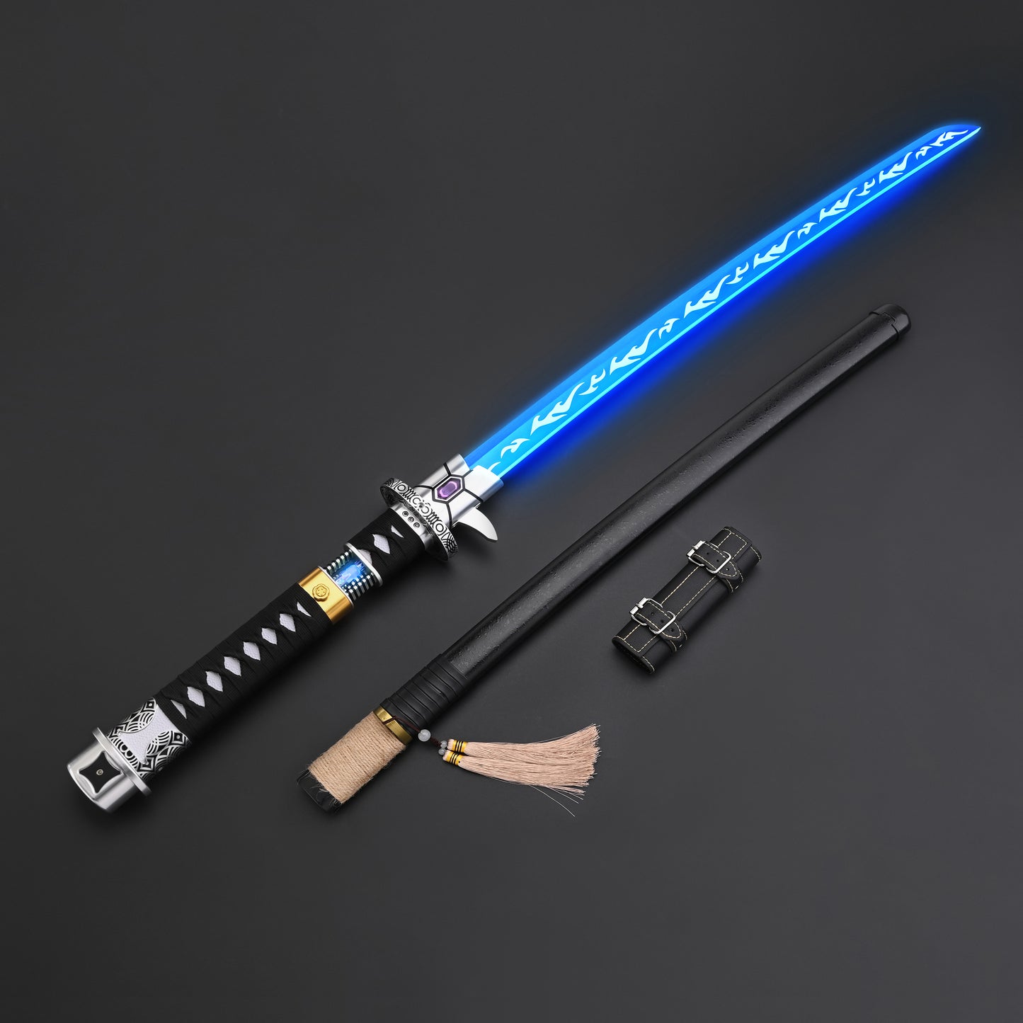 The Dark Katana: Vibro-Blade Lightsaber with Scabbard