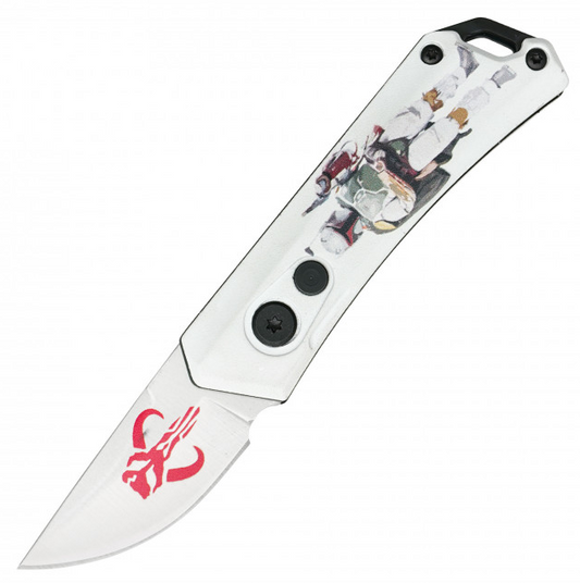 🚀 Bounty Hunter's Blade: 5.25" Push Button Fandom Knife (Cali Legal!)